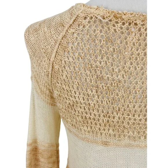 Free People Striped Distressed Knit Mini Dress | Coastal Grandmother Grunge Boho - Picture 8 of 16